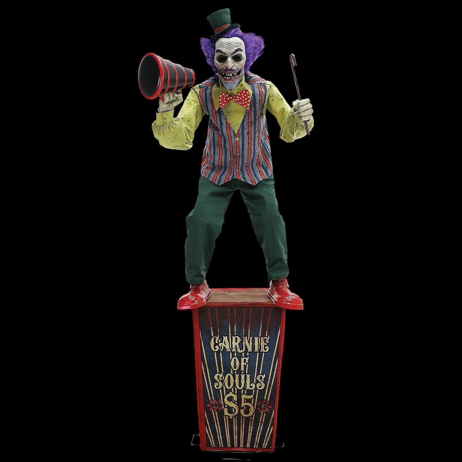 6' Carnival Barker Halloween Animatronic Decoration