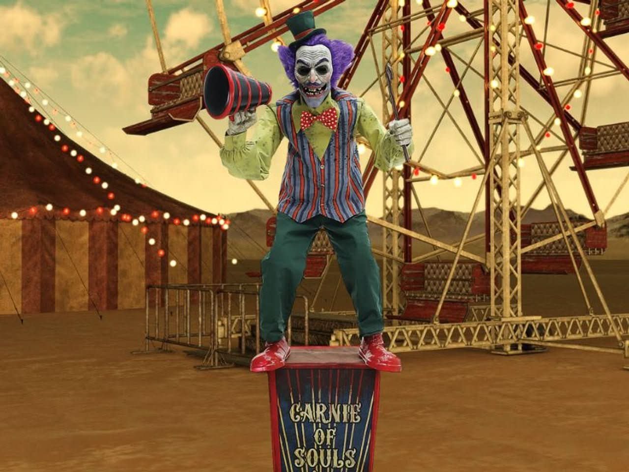 6' Carnival Barker Halloween Animatronic Decoration
