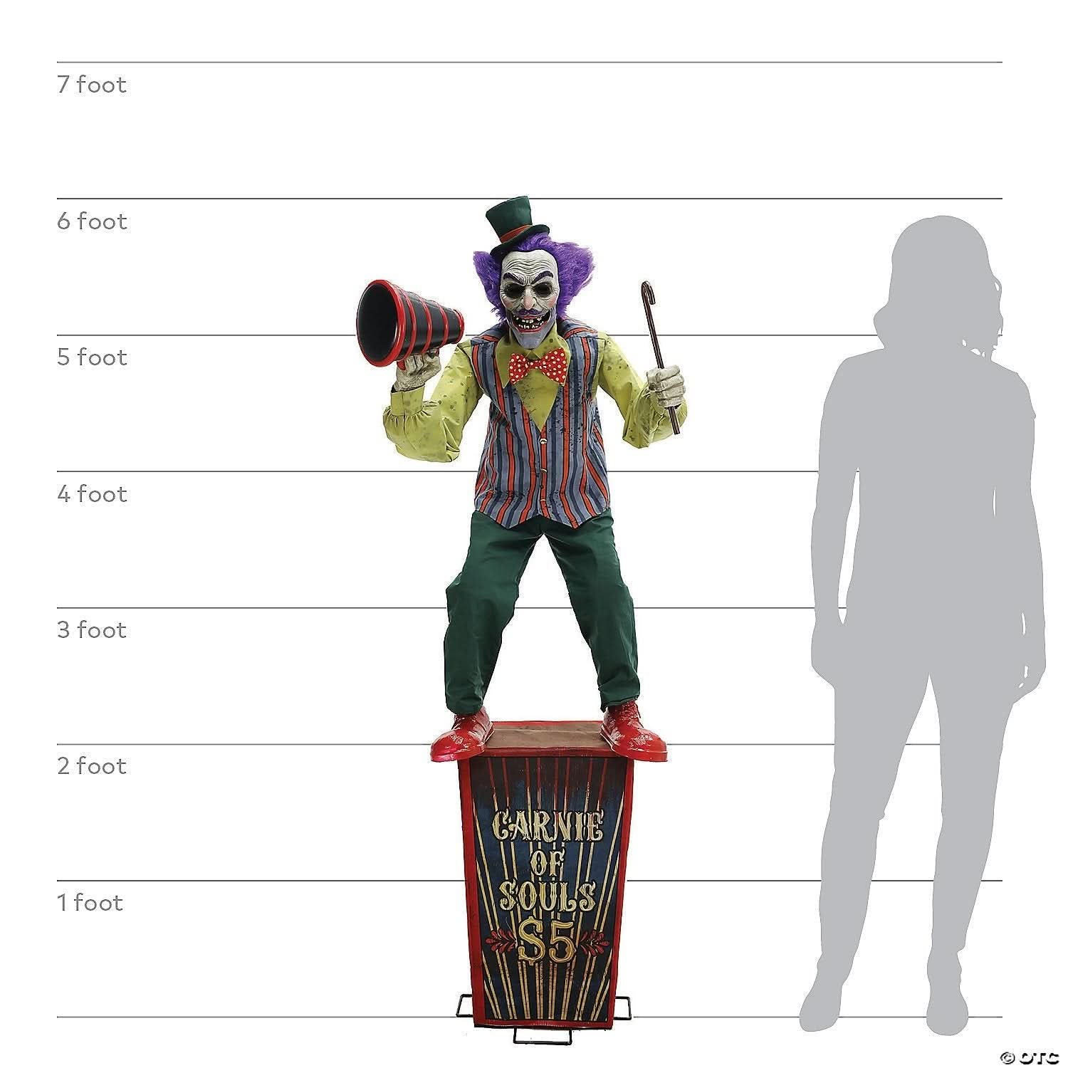 6' Carnival Barker Halloween Animatronic Decoration