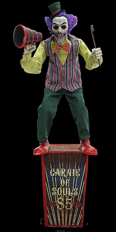 6' Carnival Barker Halloween Animatronic Decoration