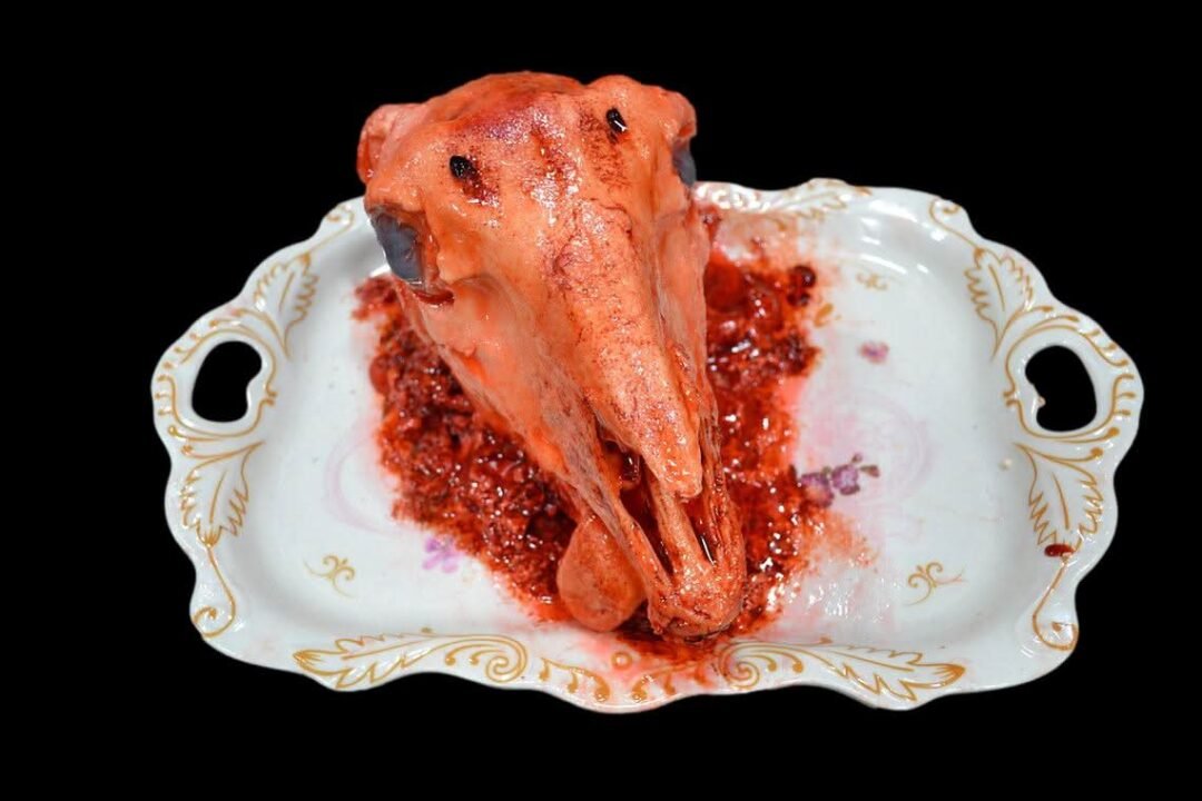 Goat on a Platter Halloween Prop