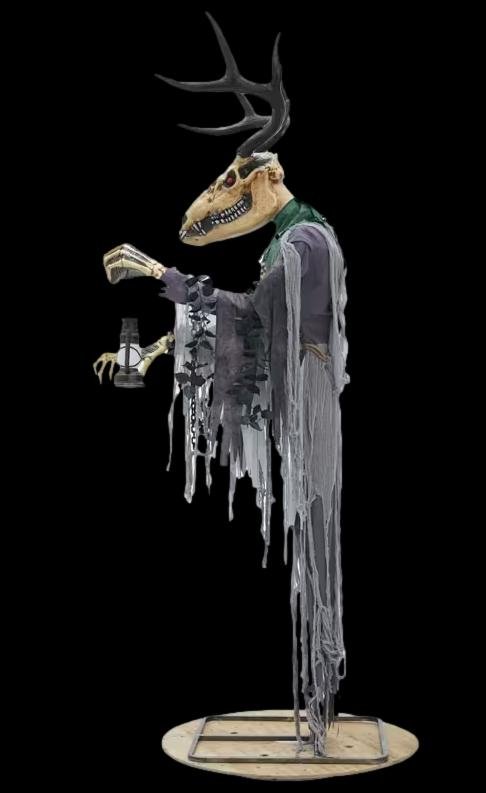 Skeleton Forest Creature with Horns Halloween Animatronic Decoration