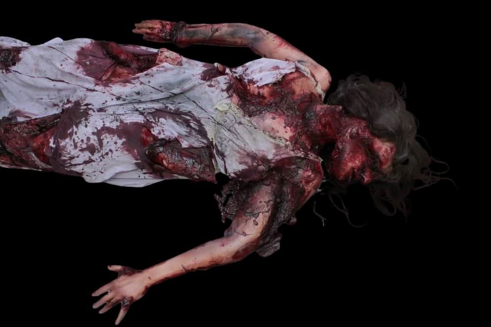 Smashed Meredith Body Gory Halloween Prop